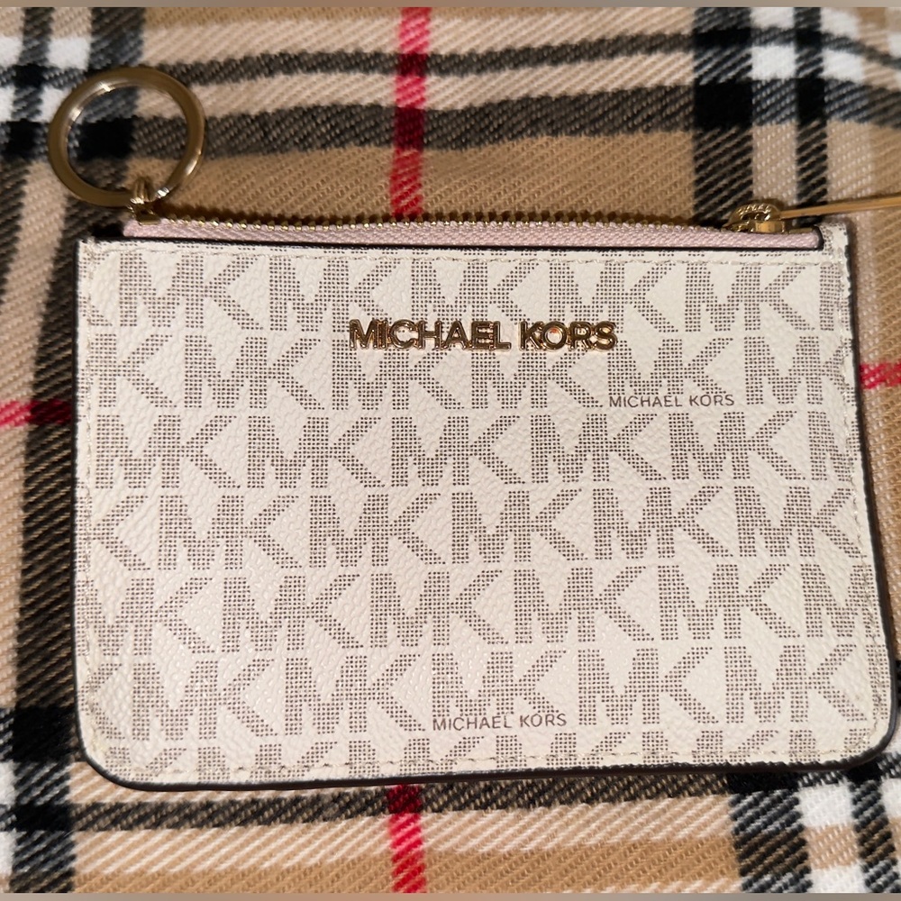 Michael Kors Pink Card Holder with Gold Accents